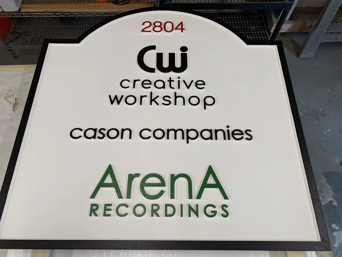 Project 79: Creative Workshop and Arena Recordings — multi-tenant business sign.