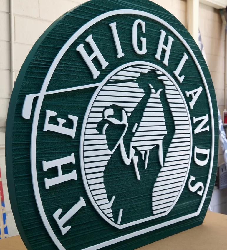Project 35: The Highlands — shaped dimensional logo sign.
