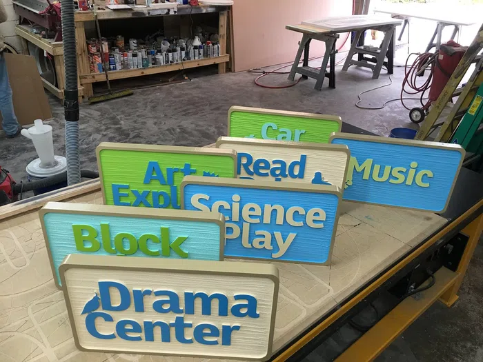 Colorful classroom activity sign set