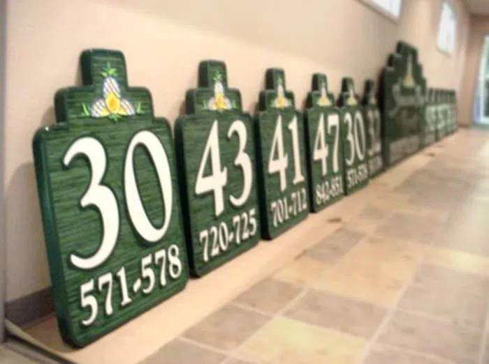Green custom house number marker set