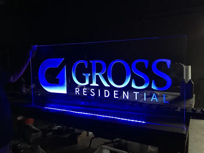 Gross Residential illuminated logo sign