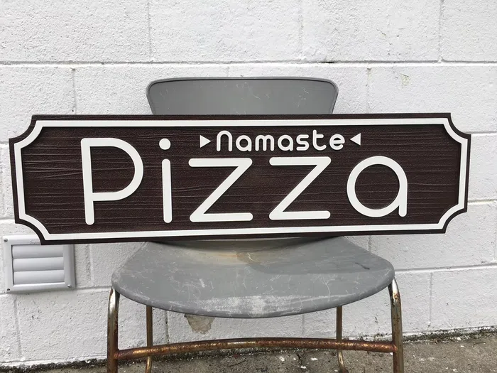 Namaste Pizza directional sign