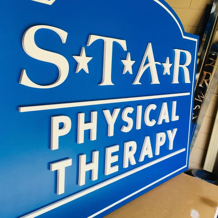 Blue Star Physical Therapy dimensional sign panel